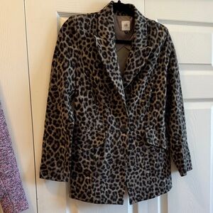 CAbi Animal Print Blazer in Black and Brown
